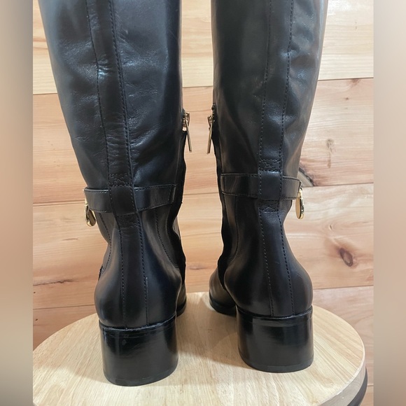 Michel Kors Black Leather Hamilton Riding Boots Size 9.5 - Picture 11 of 17